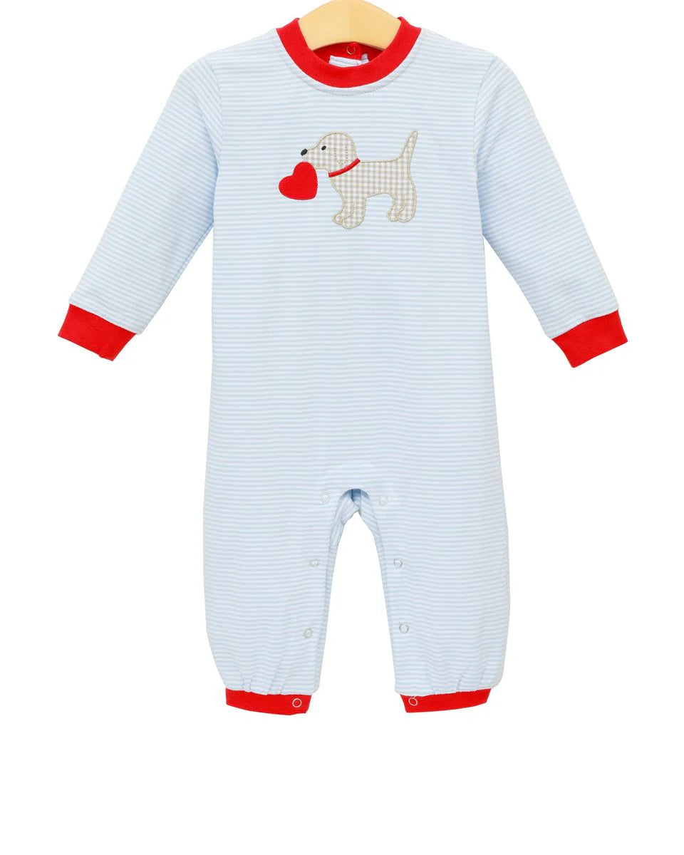 Puppy Love Romper, Blue