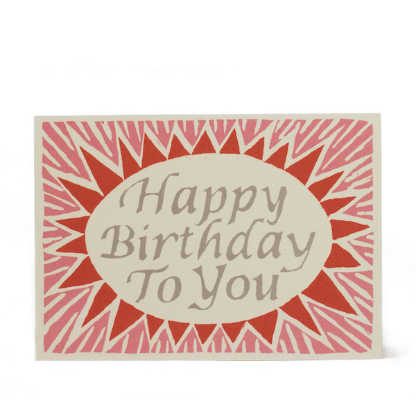 Card Happy Birthday To You Pink and Red