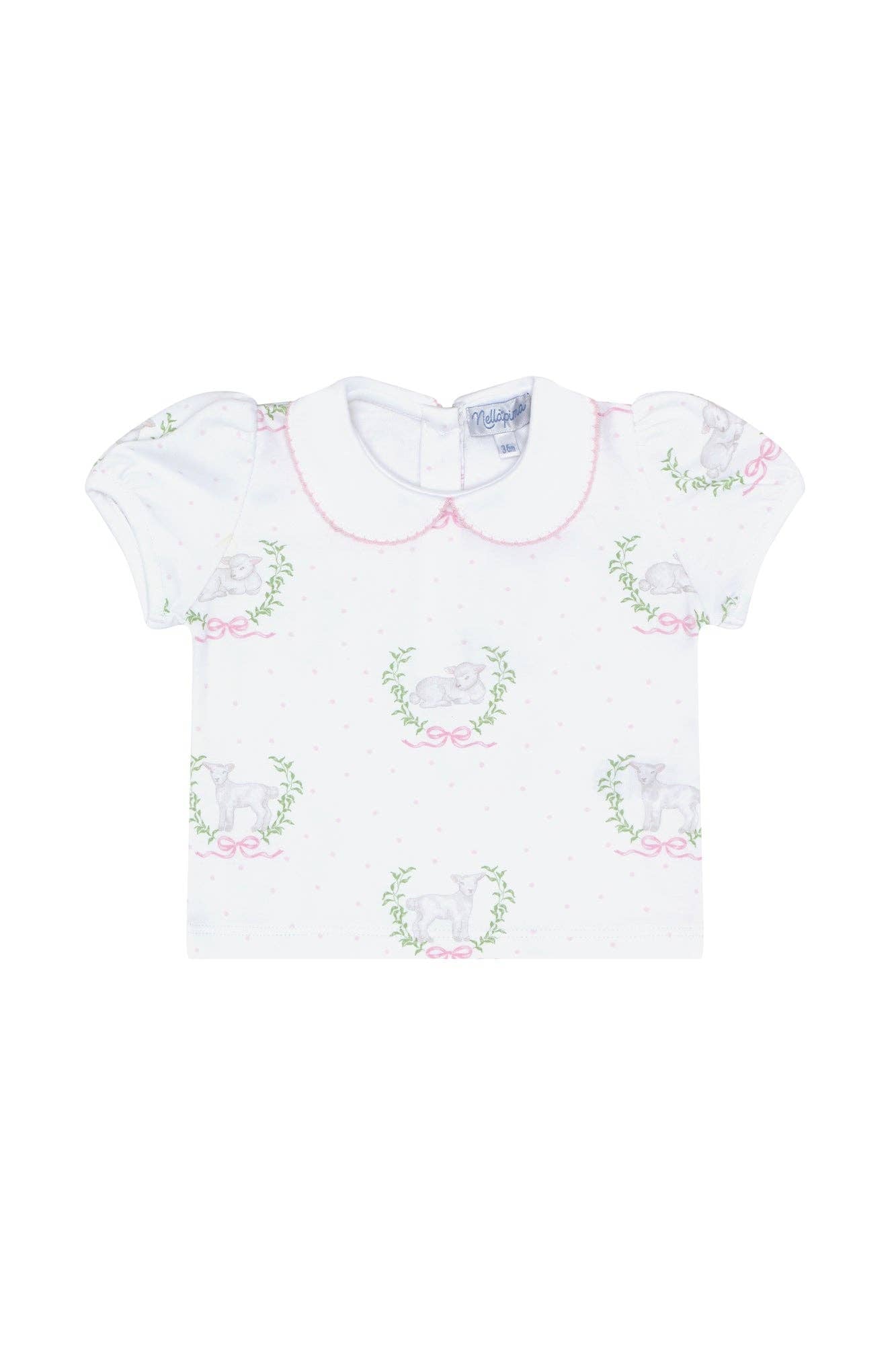 Pink Lamb Print Diaper Cover Set: Pink