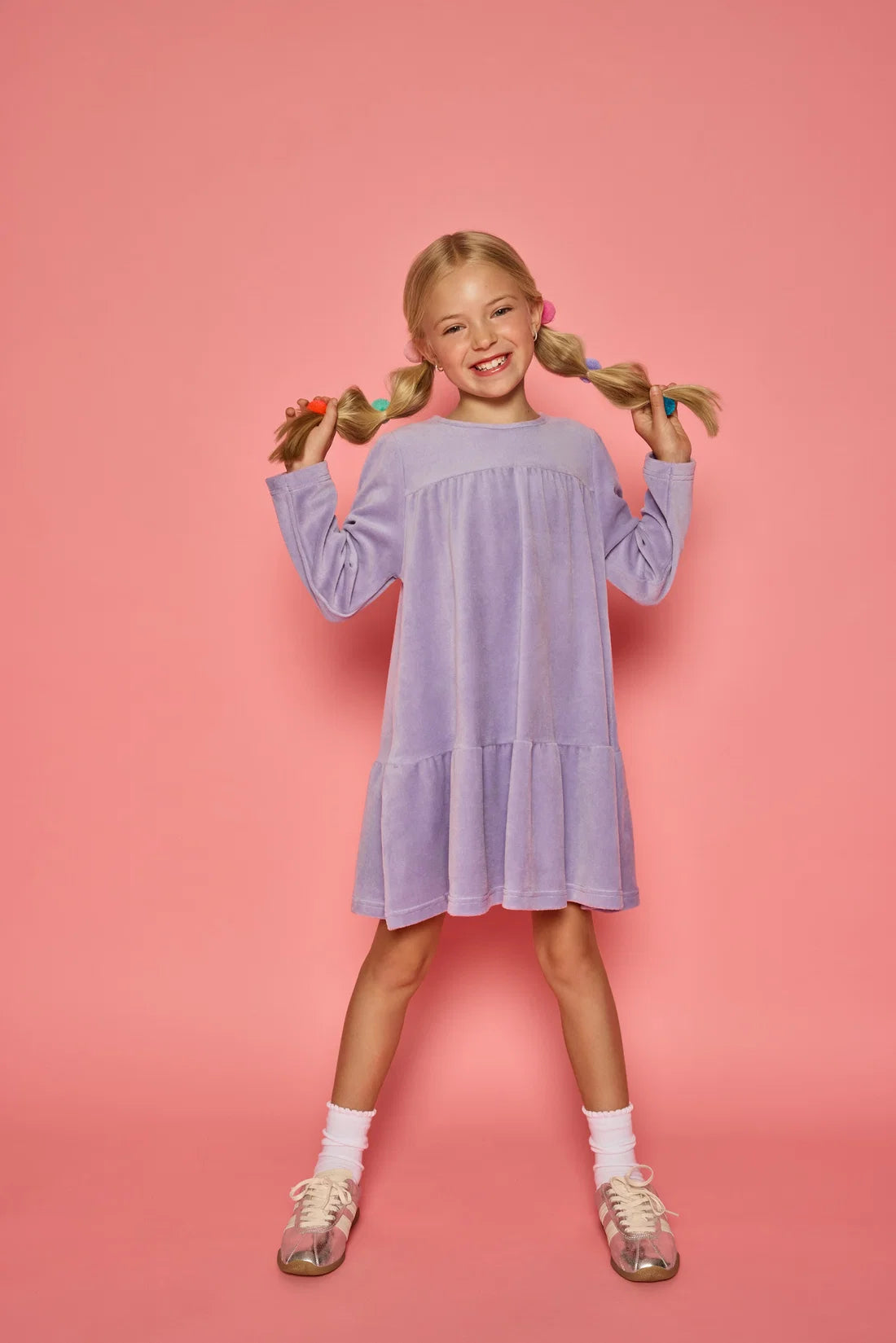 Lisle Dress- Lavender Velour