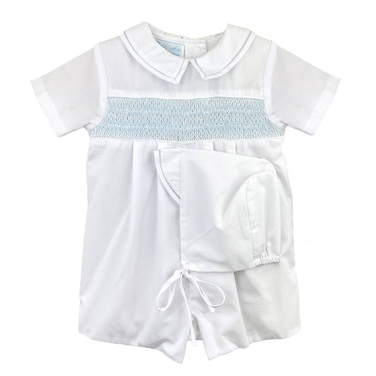 Diamond Smocked Romper: Multi-Colored