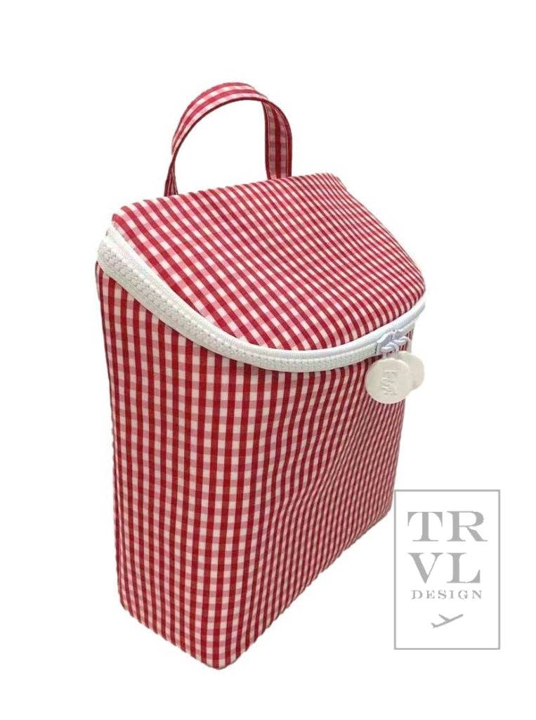 Take Away Lunch Bag - Insulated Gingham Red