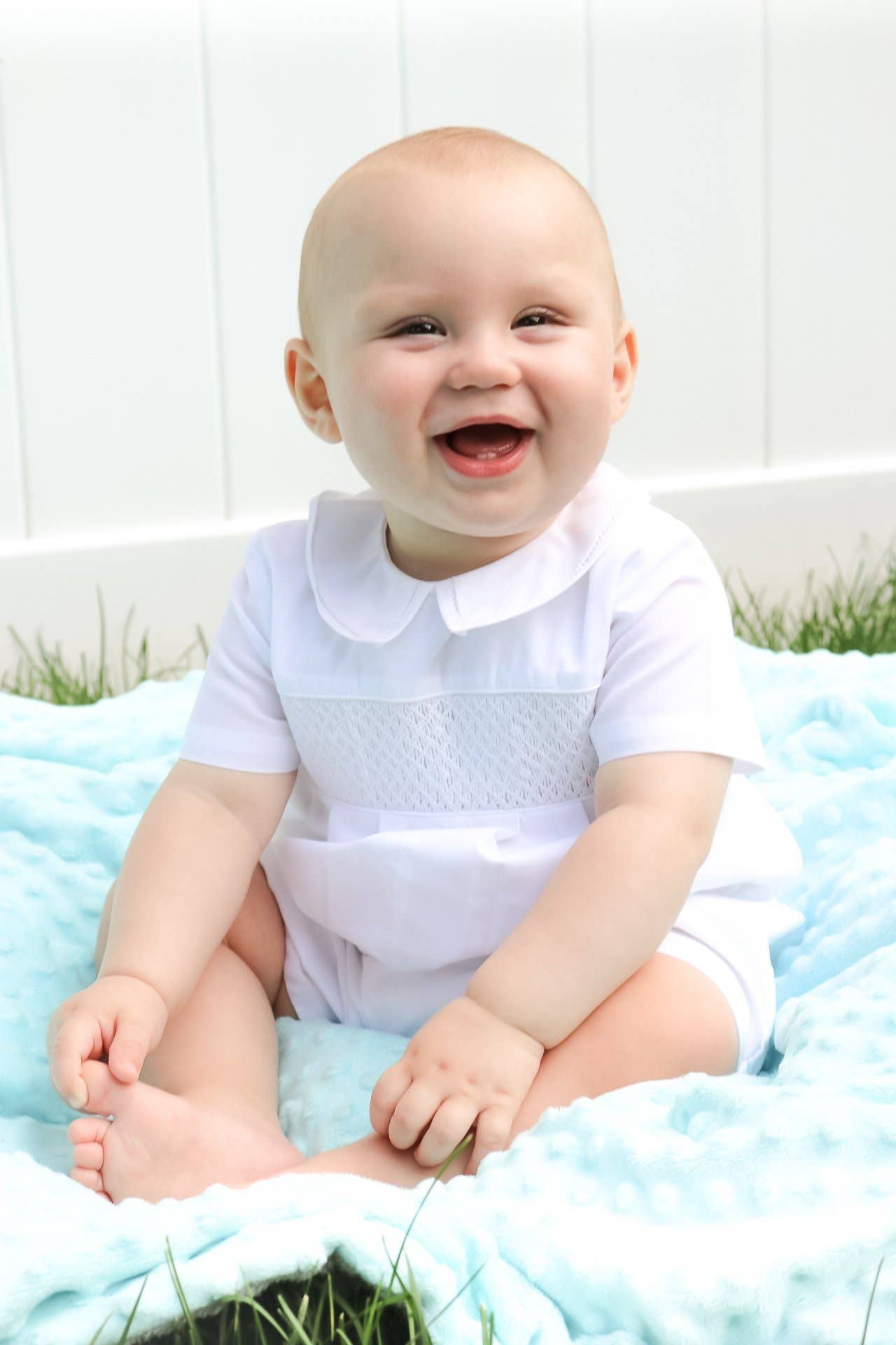 Diamond Smocked Romper: Multi-Colored