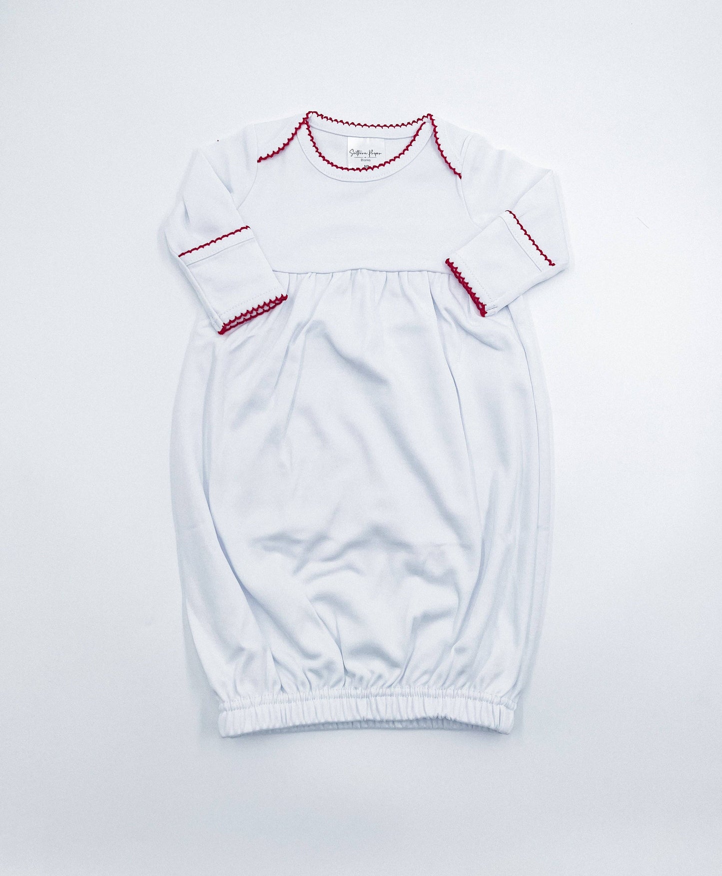 Gowns - Picot Trim: Newborn / Light Pink