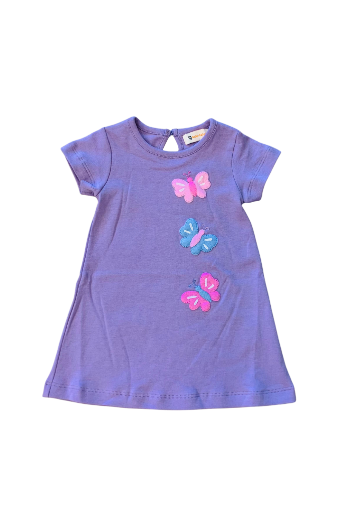 Butterfly Short Sleeve Dress Lavender