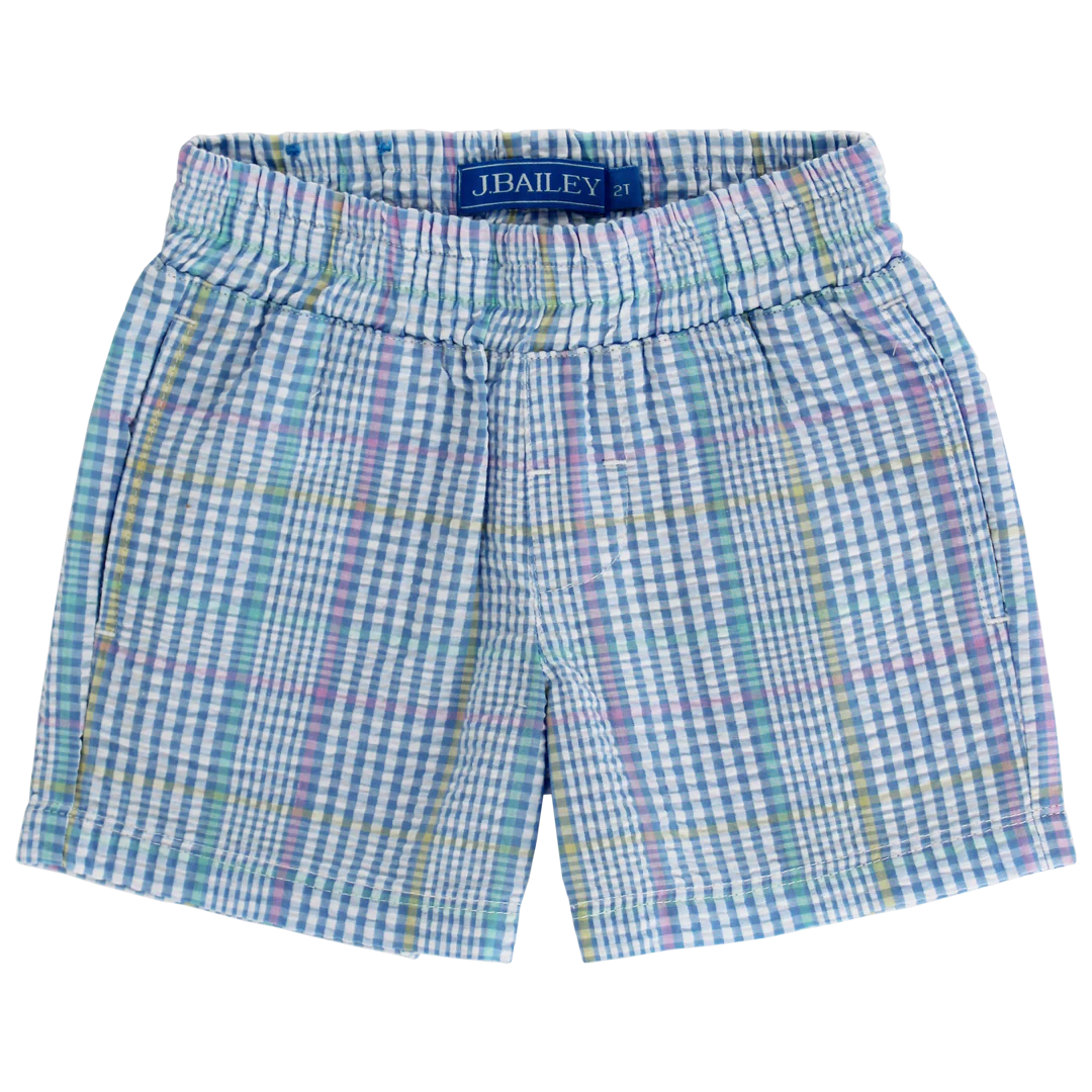 Pull On Short, River Plaid Seersucker