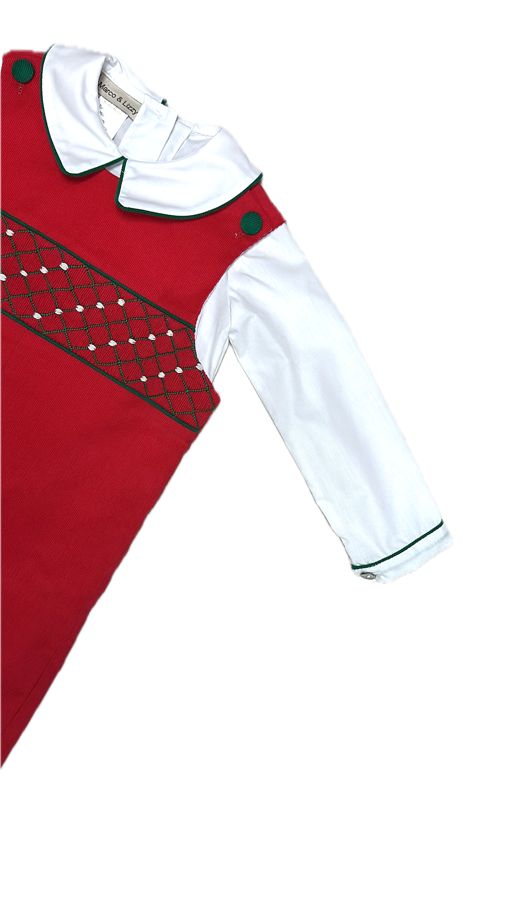 Red Corduroy Boy's Overall Set Christmas Classic