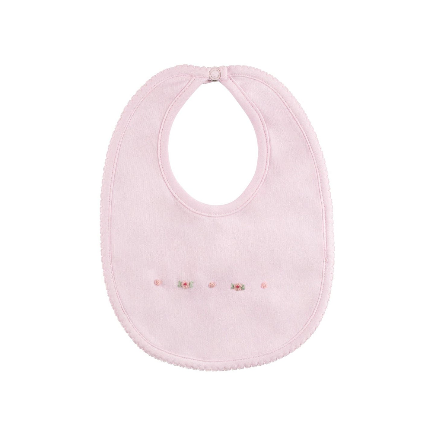 Baby Girl`s Smocked Flower Bib: Pink