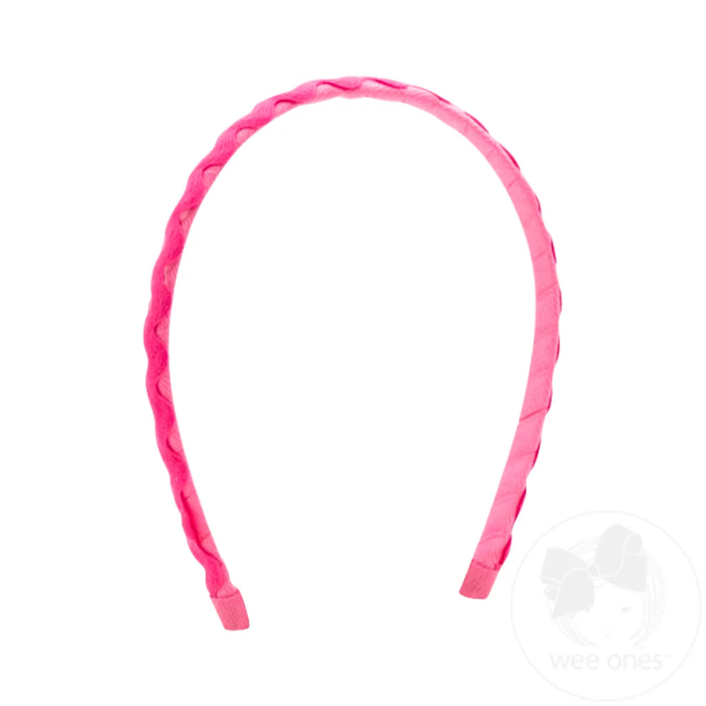 Ric Rac Lined Headband- Hot Pink