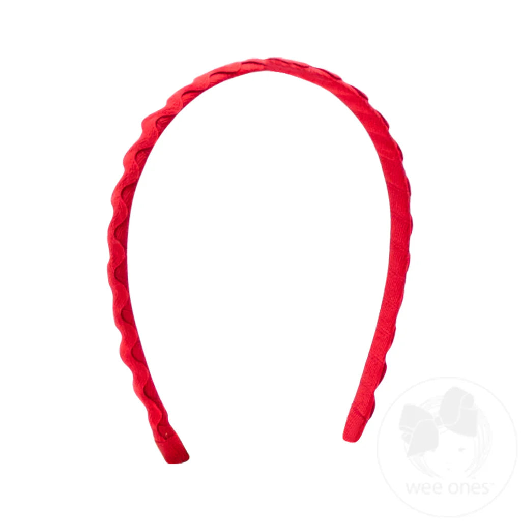 Ric Rac Lined Headband-Red