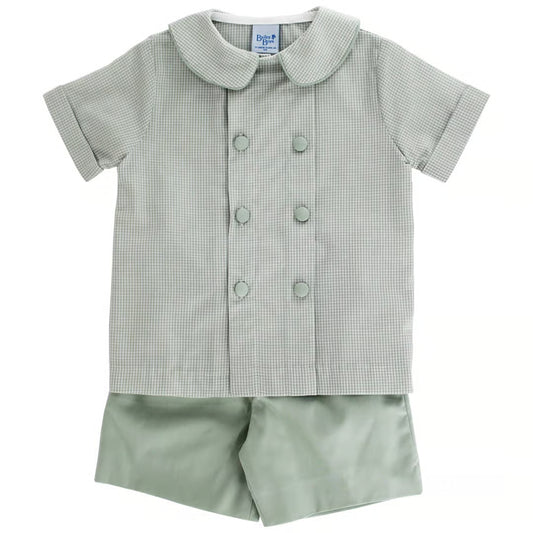 Bailey Boys Celery Check Dressy Short Set