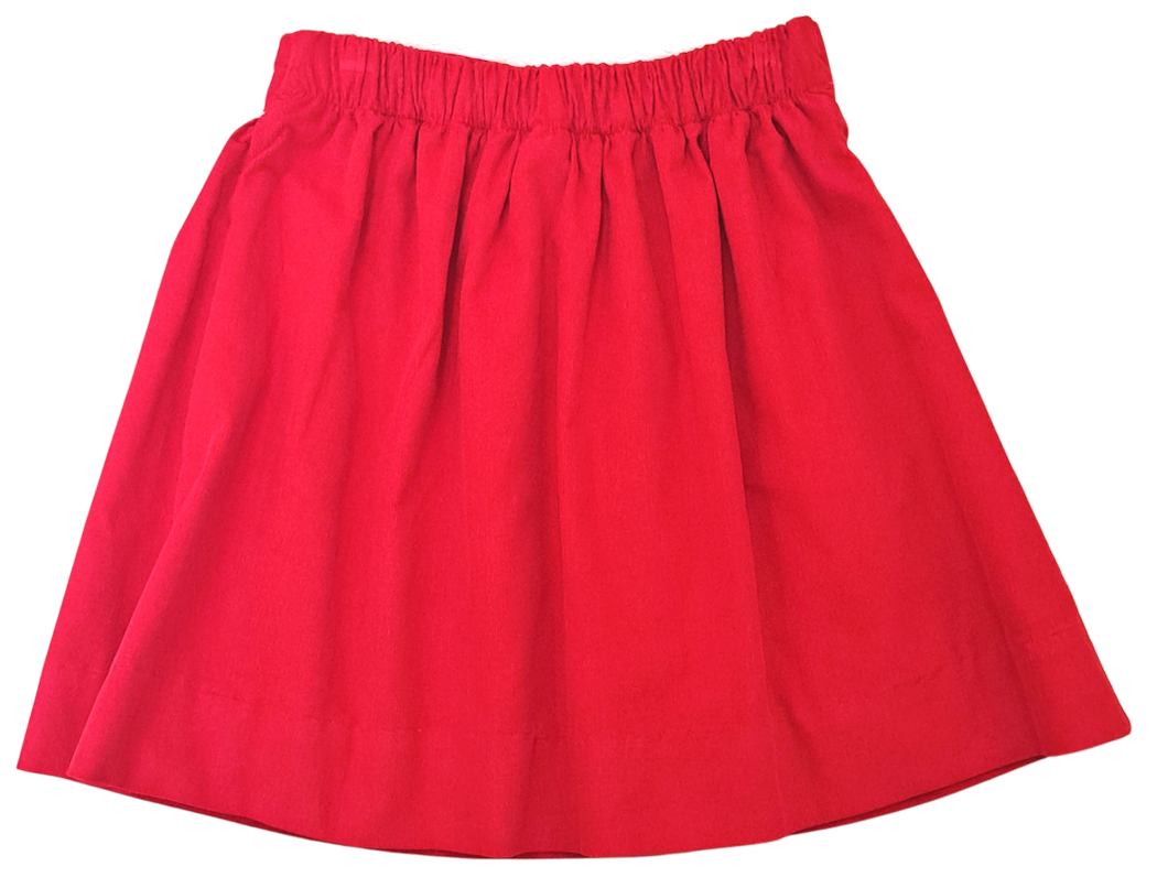 Corduroy Red Girl's Skirt