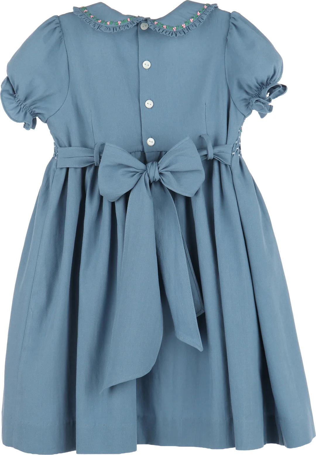 Fall Garden Blue Full Smocked Dress