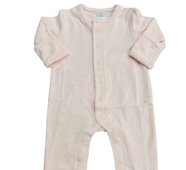 Footies - Picot Trim: White w/Blue / Premie