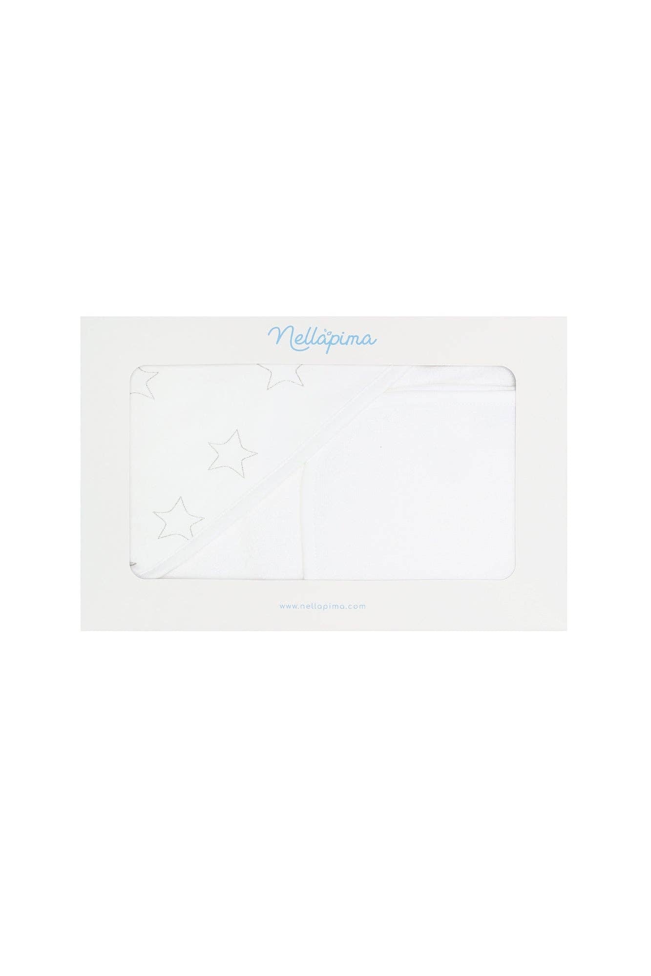 Grey Stars Print Towel Set: Grey / One Size