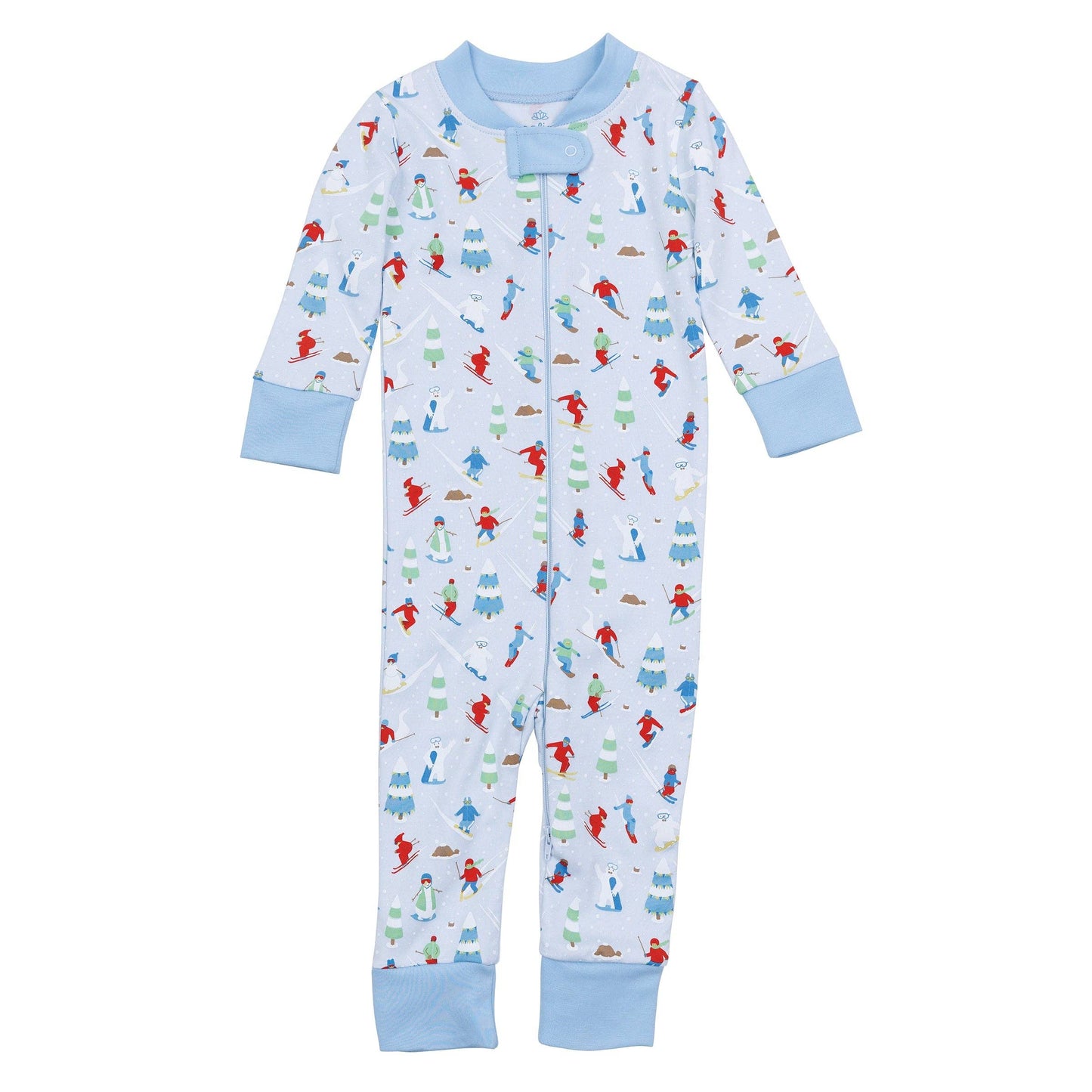 Ski Buddies Zip Pajamas - Light Blue: 12 Months