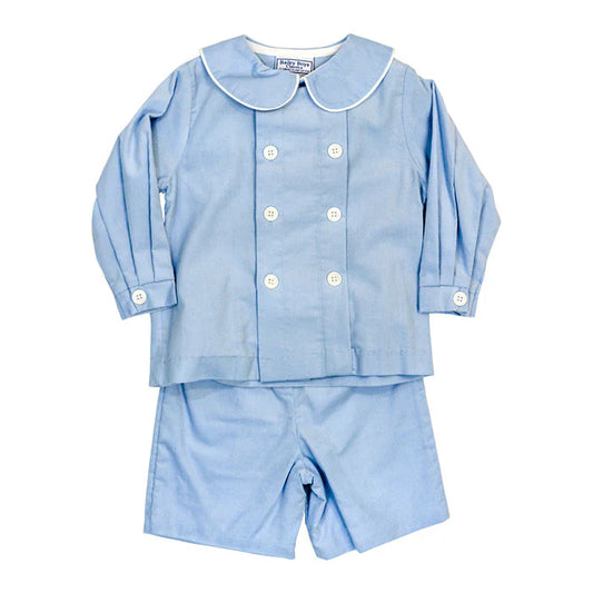 Light Blue Cord Short Set