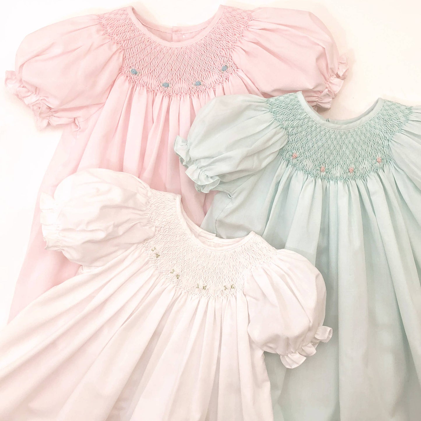 Smocked Daygown with Raglan Embroidery: Pink