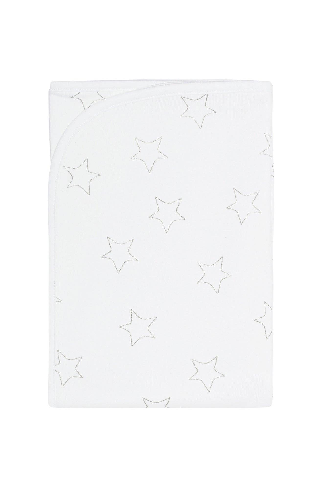 Grey Stars Print Blanket: Grey
