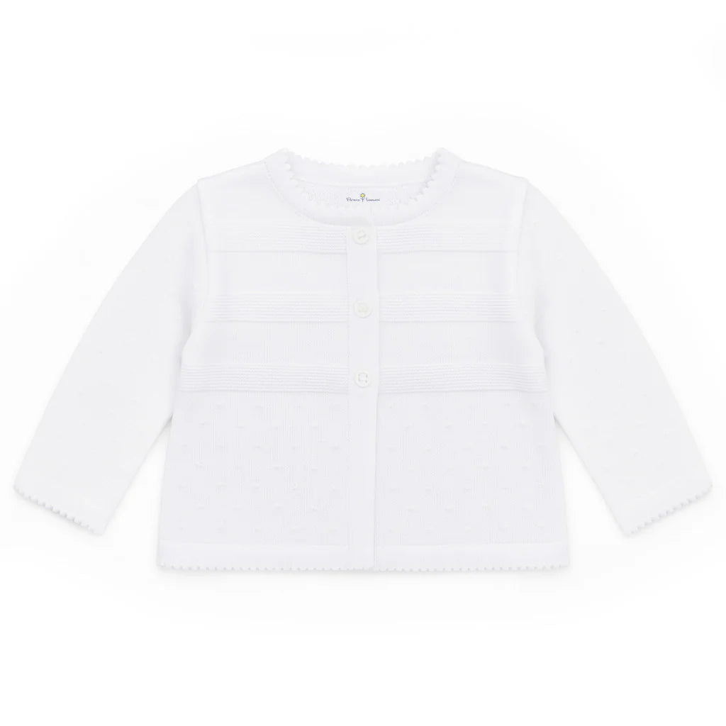 White Three Button Cardigan Sweater