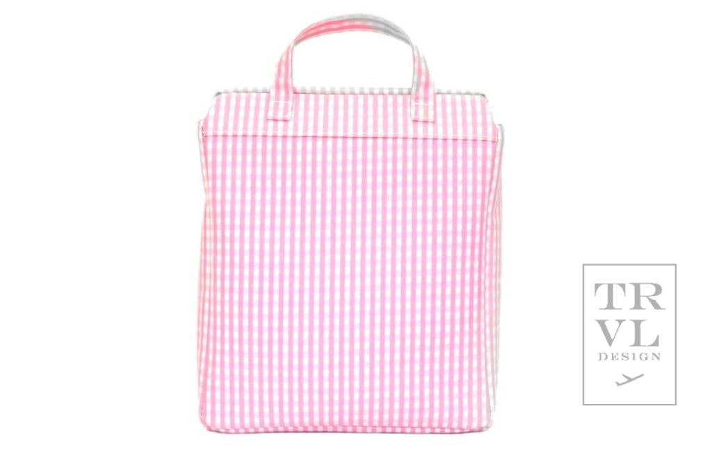 Take Away Lunch Bag - Insulated Gingham Pink