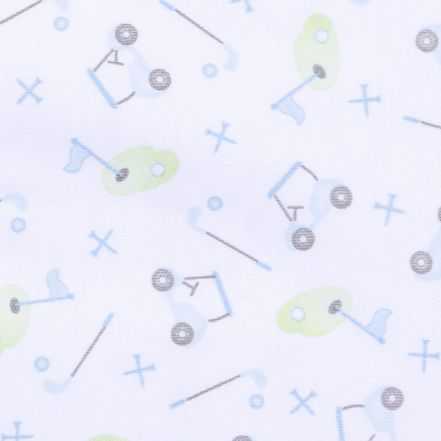 Tiny Tee Time Print Zip Footie - Light Blue