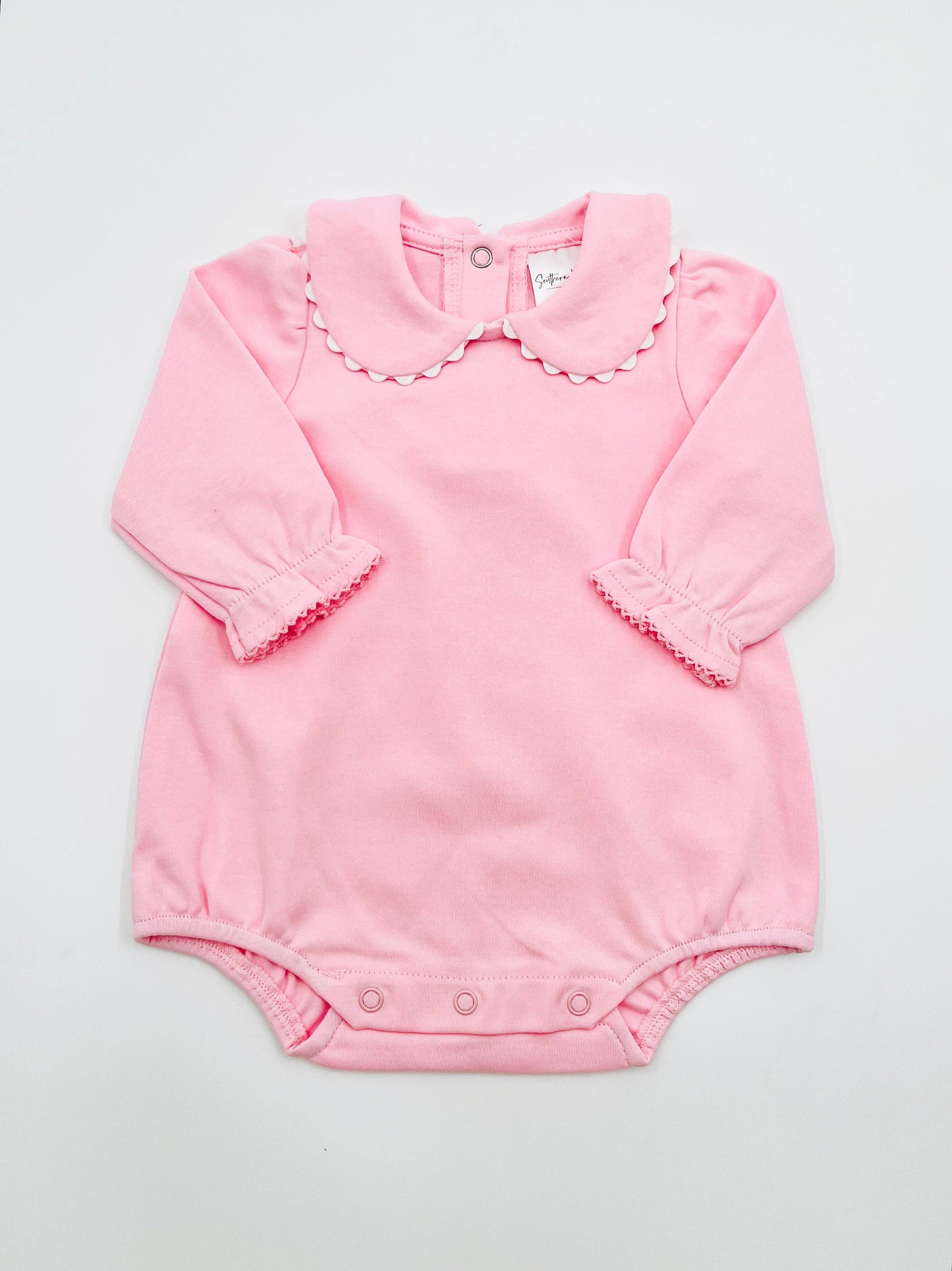 Bubble - Scalloped Collared LS: Pink / 18m