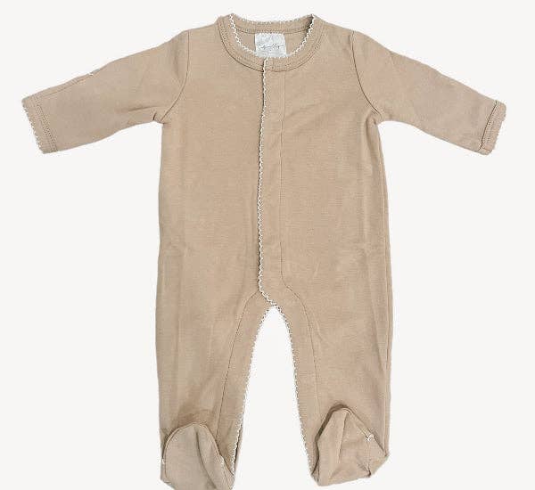 Footies - Picot Trim: White w/Blue / Premie