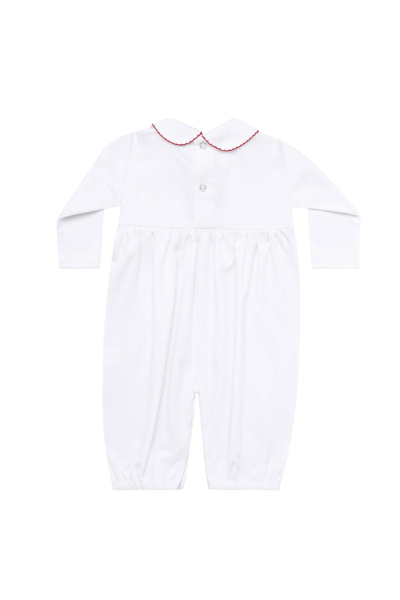 Christmas Smocked Long Sleeve Romper