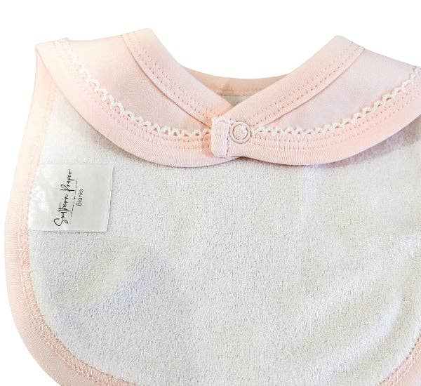 Bib - Picot Trim: Blue - Terry Cloth Backing