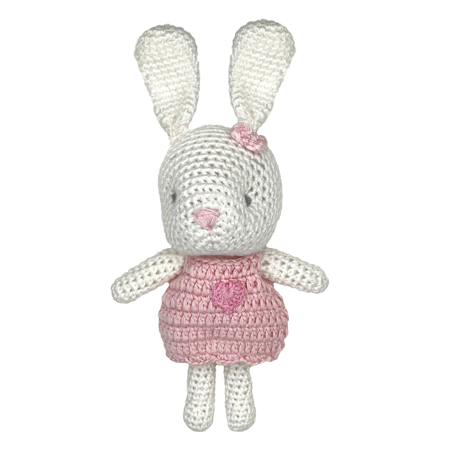 Bunny Bamboo Crochet Rattle - 2 Colors!: Blue / 5" Rattle