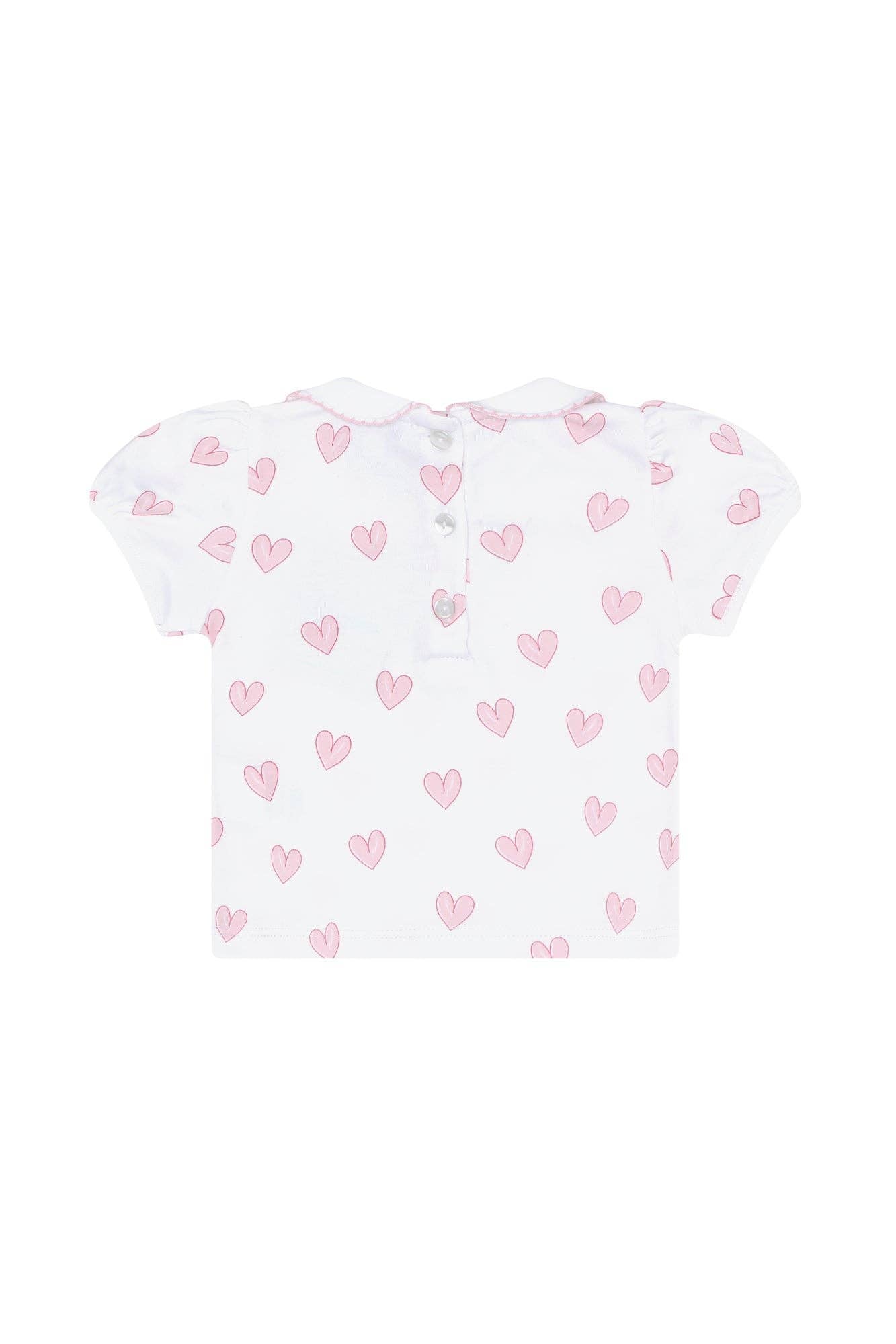 Pink Heart Print Diaper Cover Set: Pink
