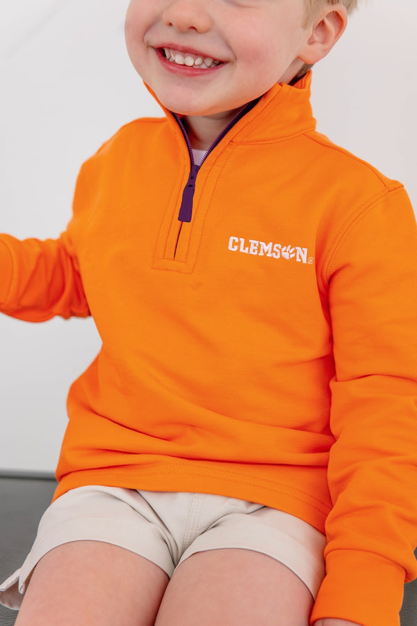 Clemson Hayword Half-Zip- Clemson Orange with Clemson Orange with Clemson Regalia with Worth Avenue White