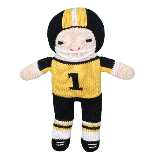 Football Player Knit Dolls: Gold/Black / 12" Plush