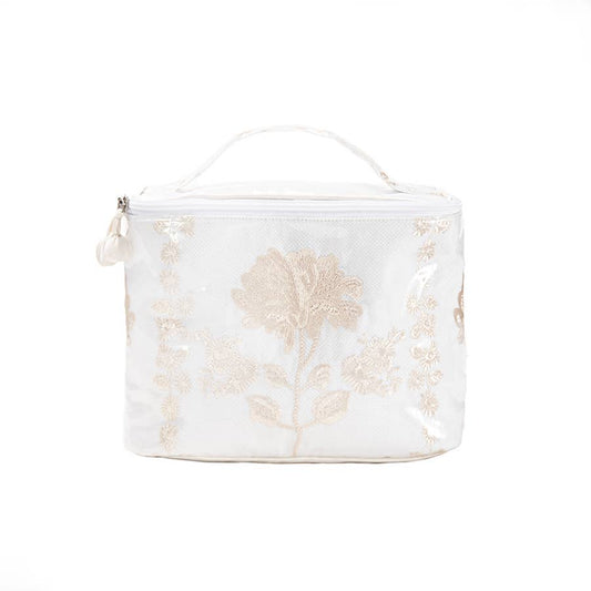 Peony Train Case: IVORY