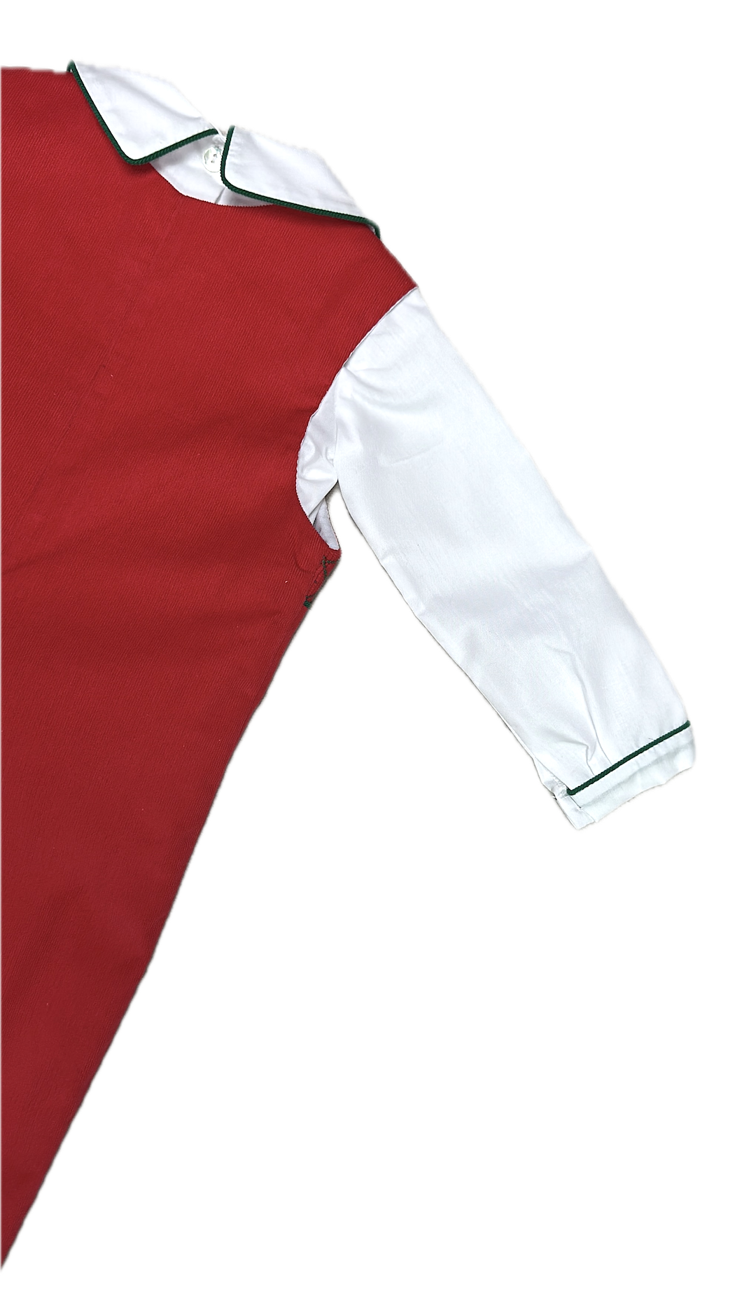 Red Corduroy Boy's Overall Set Christmas Classic