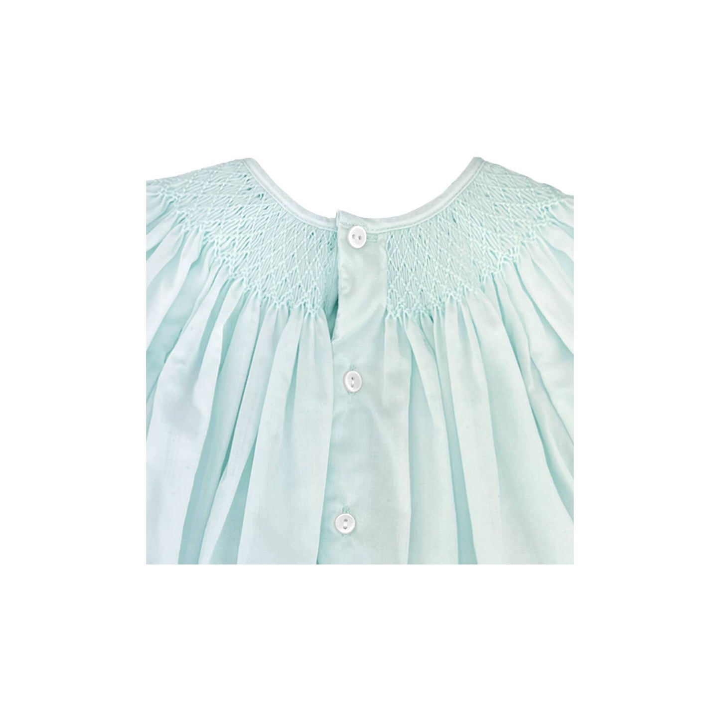 Smocked Daygown with Raglan Embroidery: Mint