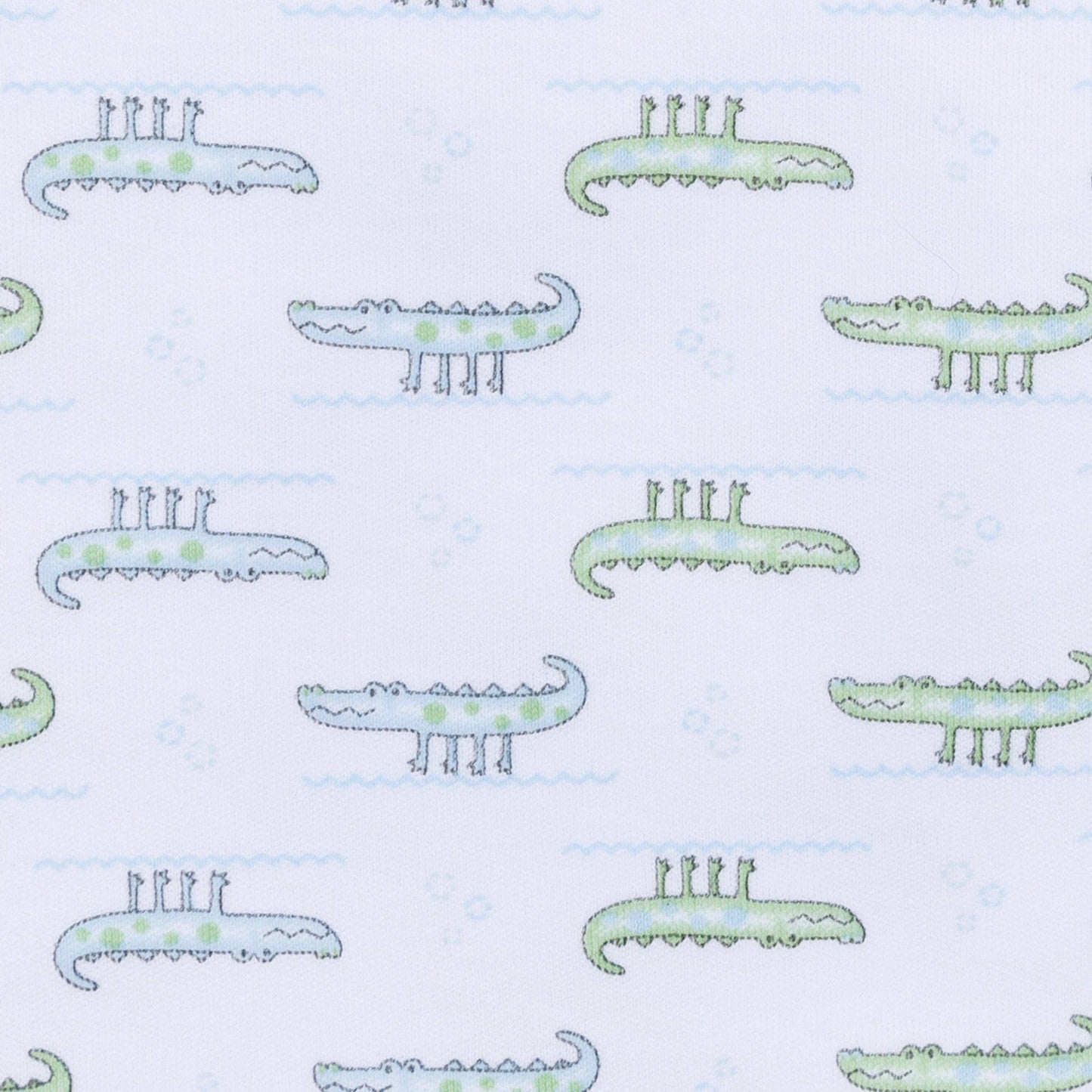 Alligator Pie Zip Pajamas - Light Blue: 12 Months