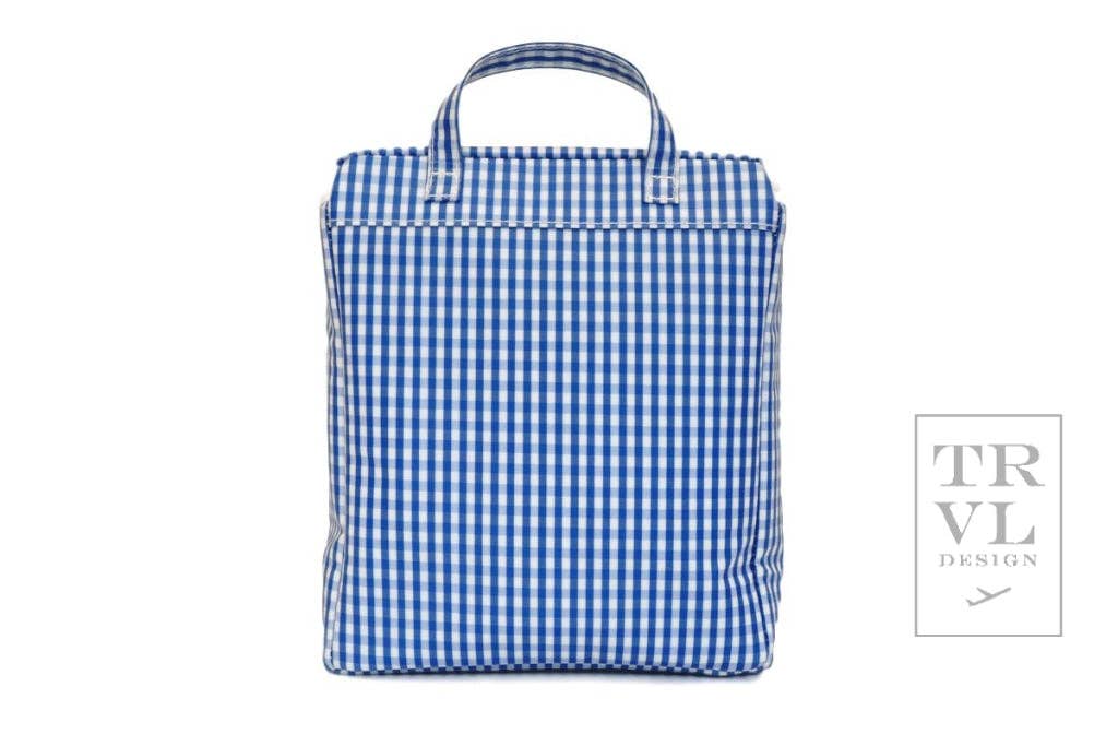 Take Away Lunch Bag - Insulated Gingham Royal