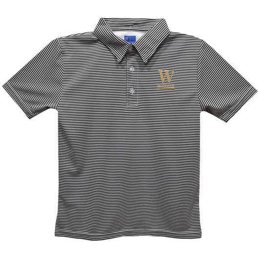 Wofford Terriers Embroideredred Black Stripes Polo Shirt: XS