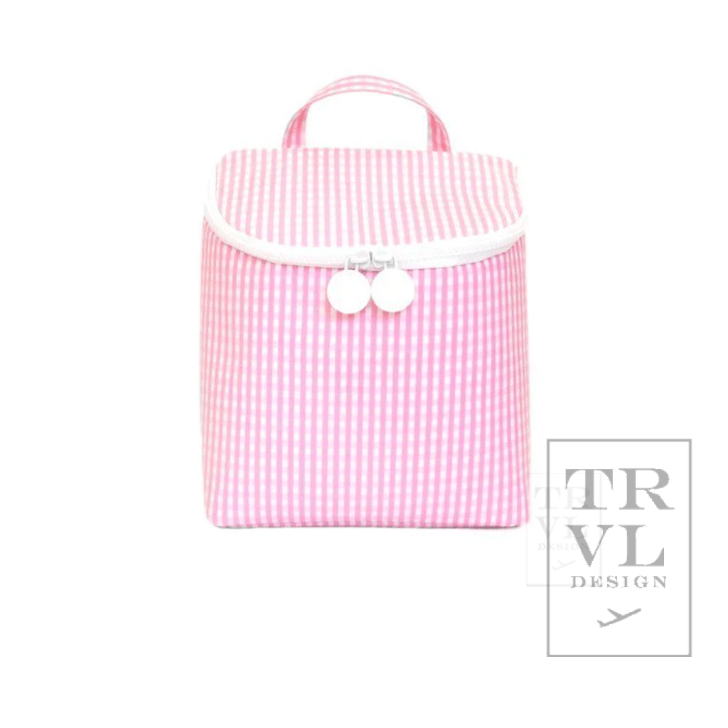 Take Away Lunch Bag - Insulated Gingham Pink
