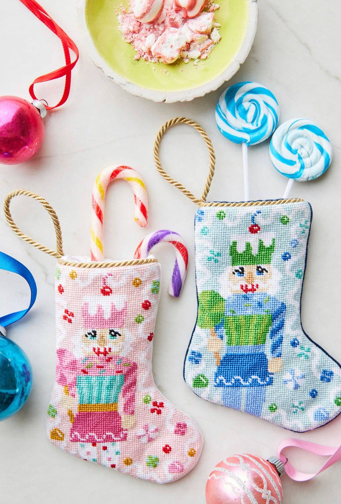 Sugary Sweet Nutcracker in Blue Stocking