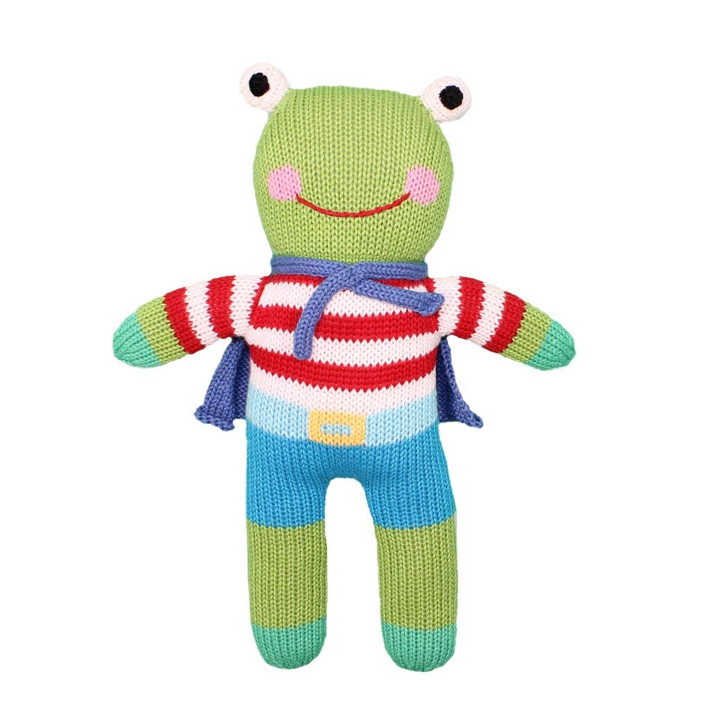Freddy the Flying Frog Knit Doll - BIG sizes: 24" Plush
