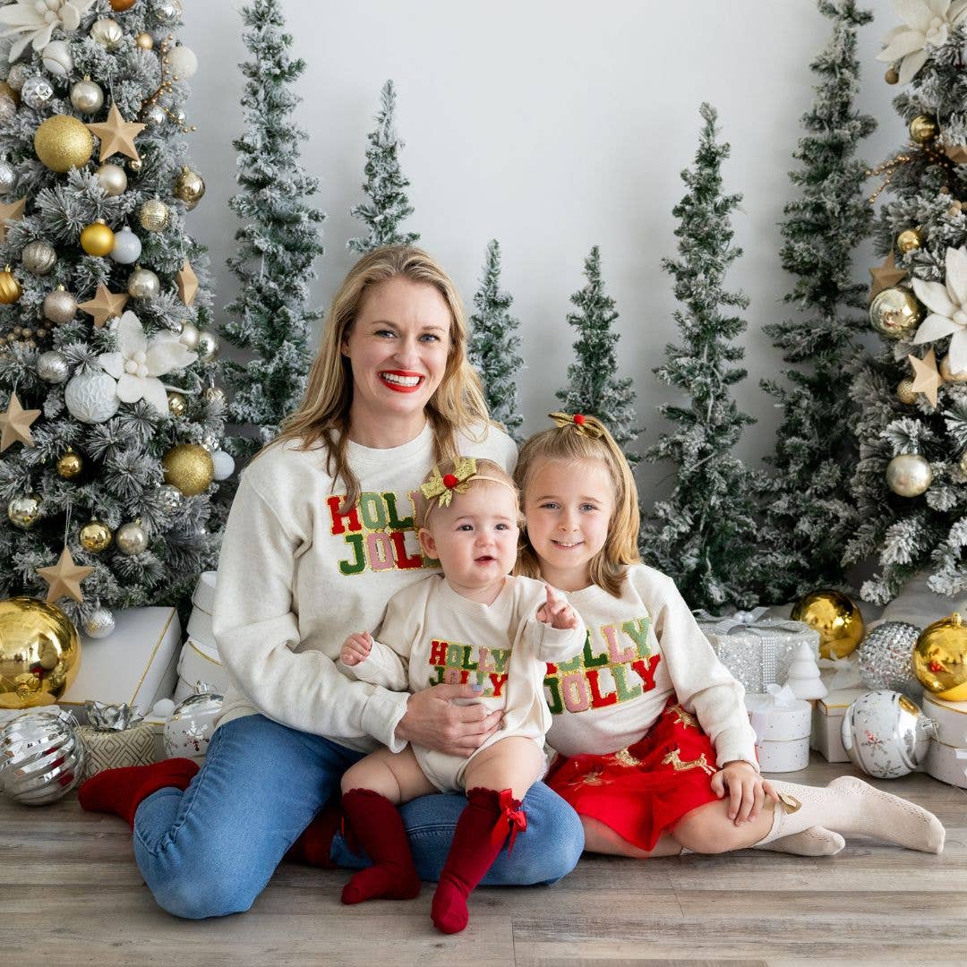 Holly Jolly Patch Christmas Sweatshirt - Girls Clothes: 4T
