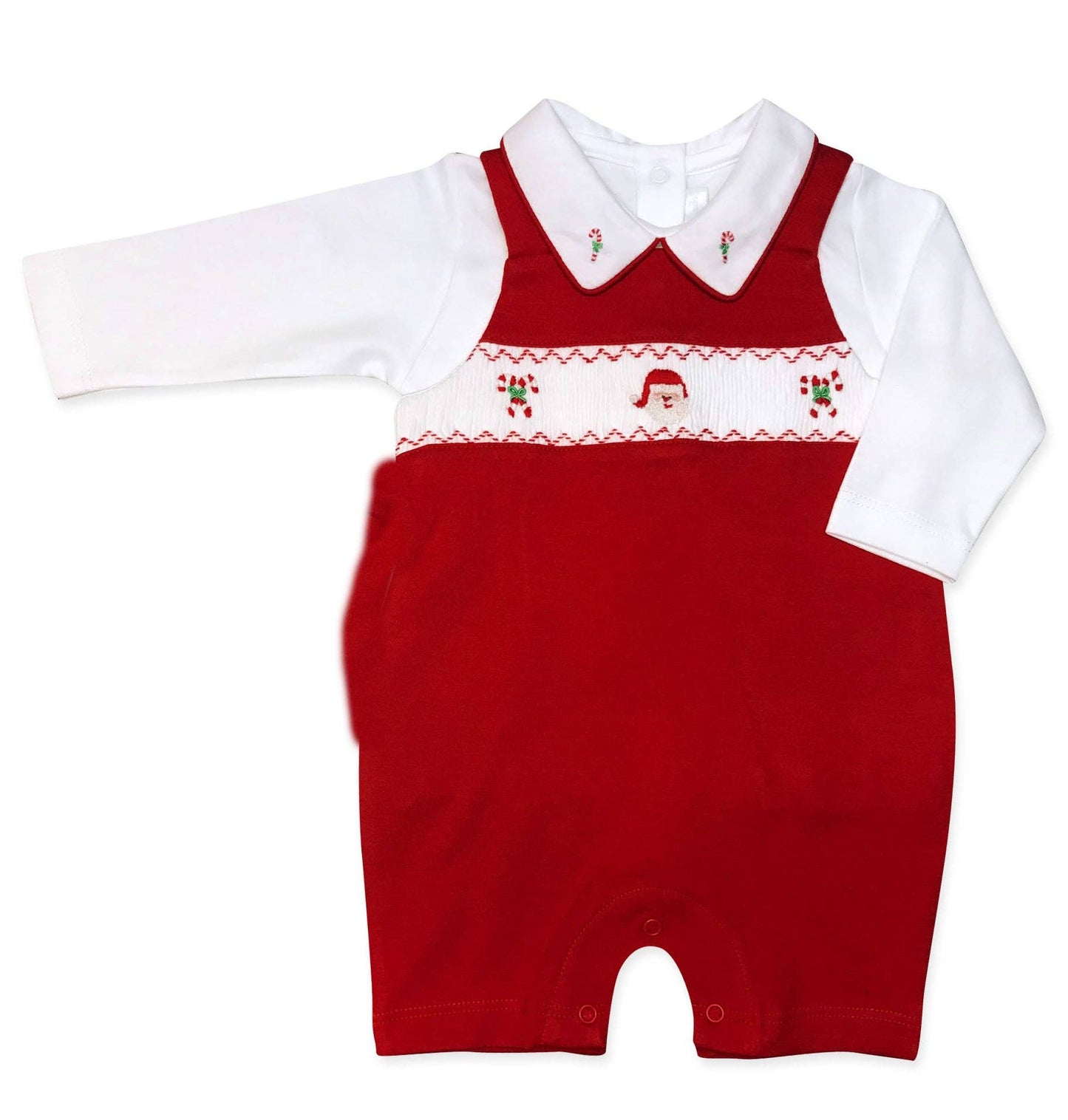 Santa Claus Smocked Romper Set