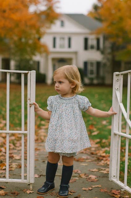 Ariana and Drew Blue Floral Bloomer Set