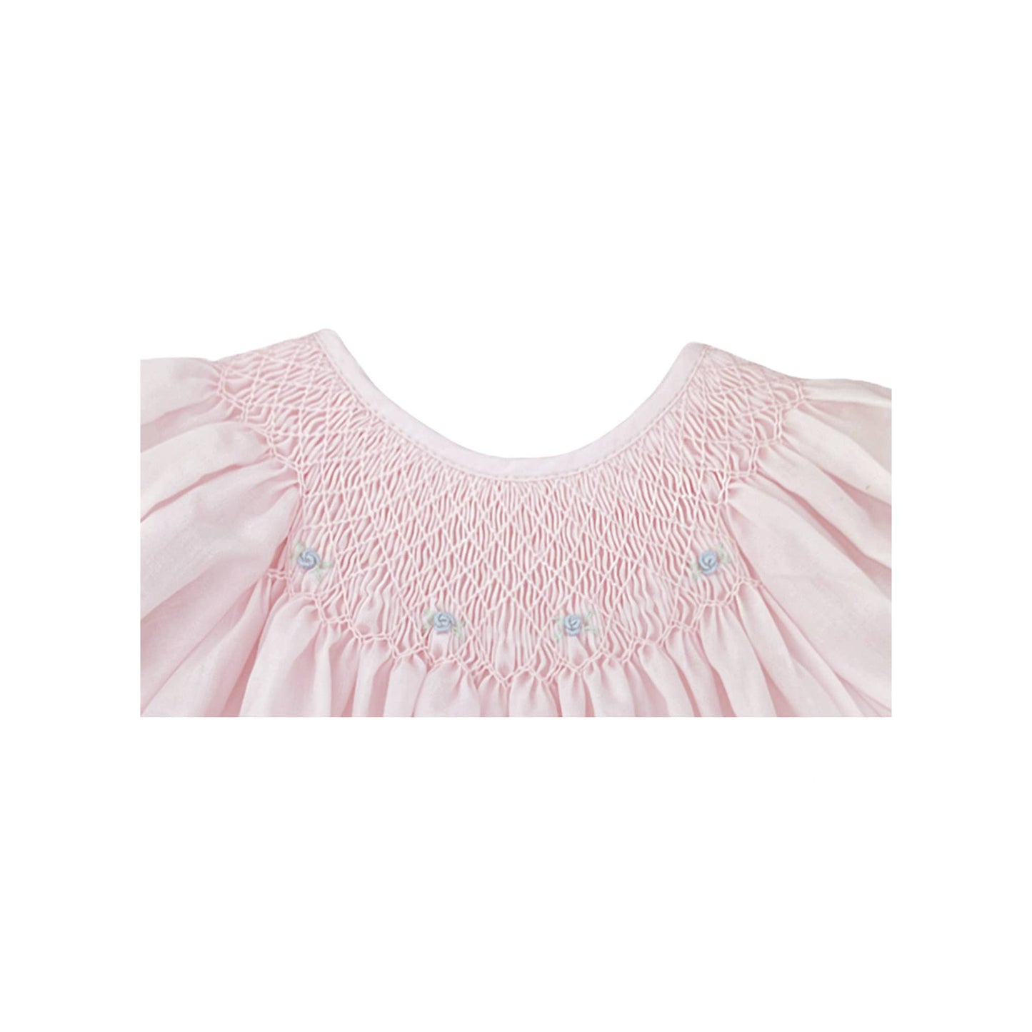 Smocked Daygown with Raglan Embroidery: Pink