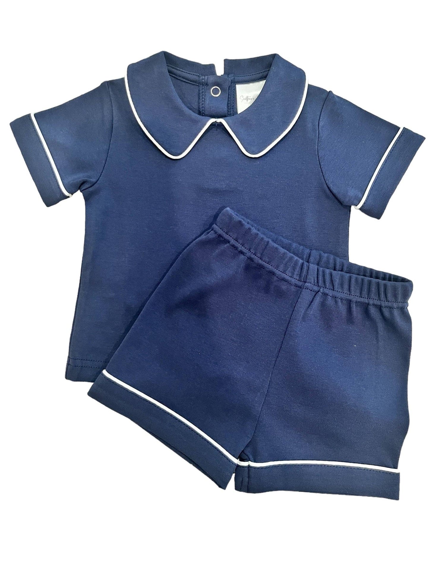 2pcs - Piping Collar Set: Light Blue / 2t