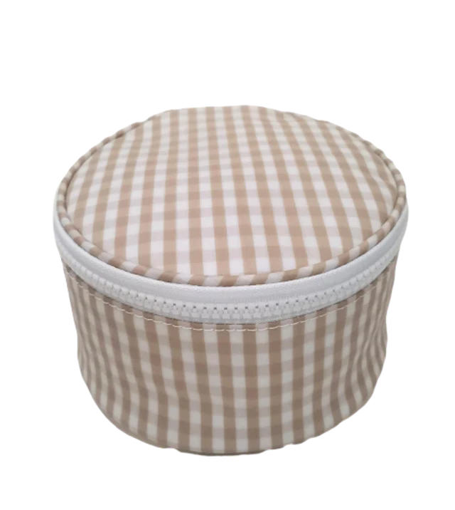 Jewel Round Case-Gingham Khaki