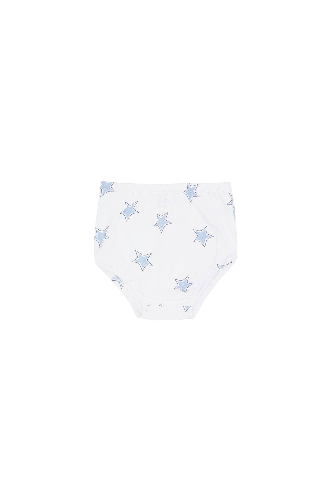 Blue Stars Print Diaper Cover Set: Blue